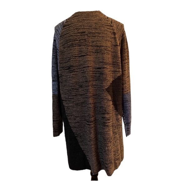 Nic and Zoe Color Block Duster Blue/Black/Brown Sz L Ret $168 - Picture 3 of 10